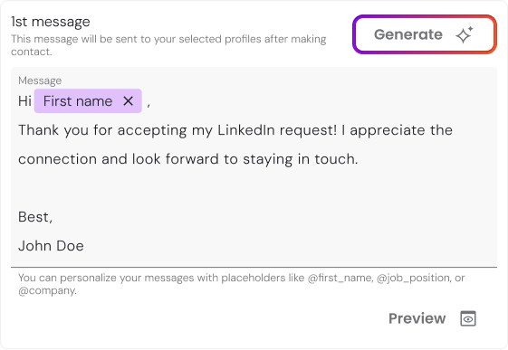 AI-powered messaging interface